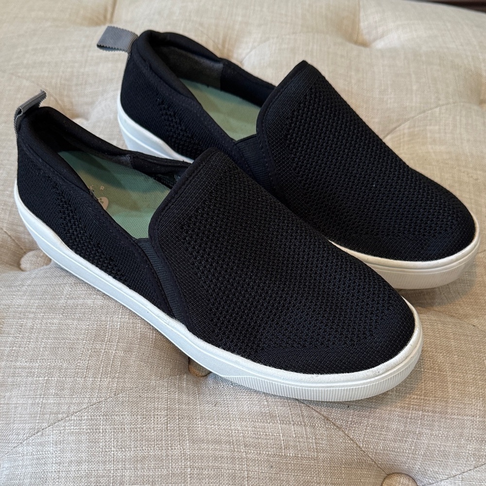 Dr. Scholl's Black Mesh Slip-On Loafers